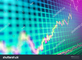 Market Trading Screen Share Price Candlestick Stock Photo