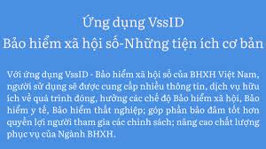 á»©ng Dá»¥ng Vssid Báº£o Hiá»ƒm Xa Há»™i Sá»' Nhá»¯ng Tiá»‡n Ich CÆ¡ Báº£n