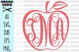 Download Apple Svg Apple Monogram Cut File Digital Download Teacher Monogram School Monogram Border Apple Border Ai Svg Dxf Eps And Png 68978 Svgs Design Bundles