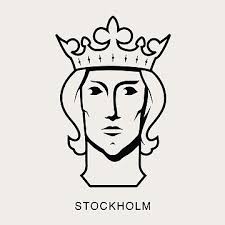 King Saint Eric, Crest of Stockholm, capital of Sweden, Black Print  (Svenska landskap) " Sticker for Sale by Landskapsbutiken .com
