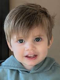 What do you think of my son's dark blue eyes?