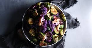 Balsamic Roasted Cauliflower And Brussel Sprouts With Garlic And Thyme A Simple And Healthy Side Dish Which Is Sprouts Brussel Sprouts Brussels Sprouts Recipe