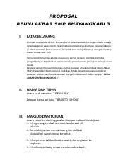 Jul 21, 2021 · jika acara reuni diadakan di aula sekolah, maka perlu surat izin tempat dari kepala sekolah. Proposal Reuni Akbar Smp Jawabanku Id