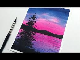 Easy watercolor paintings to copy. How To Paint Simple Sunset Easy Watercolor Sunset Painting For Beginners Daily Challenge Youtube