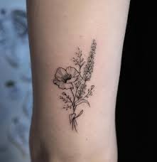 Buse Poppy Lavender Little Flower Tattoos Dainty Flower Tattoos Flower Tattoo Arm