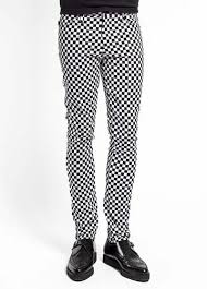 Black And White Checkered Shorts Men S Tripp Nyc Rocker Black White Checker Board Skinny Stretch Jeans Black And White Pants White Pants Men Tripp Nyc