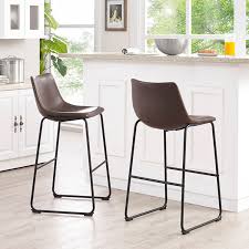Brown Faux Leather Bar Stools Set Of 2 Pier 1 Imports Leather Counter Stools Leather Bar Stools Bar Stools