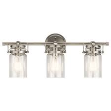 4.9 out of 5 stars. Kichler Brinley 3 Light Bathroom Vanity Light In Brushed Nickel Lightsonline Com