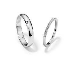 Petite Micropave And Classic Wedding Ring Set In 14k White Gold Blue Nile Classic Wedding Ring Set Classic Wedding Rings Couple Wedding Rings