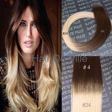 The division between the two colors may be an immediate change from one to the other or it may be be done in a gradient, in which case the gradient hair tag would also apply. 10 Pieces 20 Inches Balayage Ombre Two Tone Tape In Skin Weft Human Hair Extensions Color 4 24 Brown Mix Light Blonde Buy Online In Moldova At Moldova Desertcart Com Productid 7029612