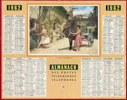 10 04 1962 Calendrier Almanach La Poste Calendrier