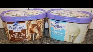 3 ingredient no churn vanilla protein ice cream (paleo, vegan, gluten free). Kroger Deluxe Lowfat Frozen Yogurt Vanilla Chocolate Fudge And Vanilla Review Youtube