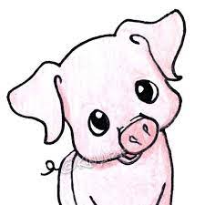 Matted Art Piggy Original Art Pig Aceo Easy Animal Drawings Art Drawings Simple Cool Drawings