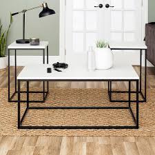 Shop the marble coffee tables collection on chairish, home of the best vintage and used furniture, decor and art. Walker Edison 3 Piece Open Box Accent Table Set White Faux Marble Bbc42lwsq3pwm Best Buy