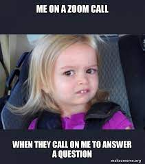 Me On A Zoom Call When They Call On Me To Answer A Question Side Eyes Chloe Make A Meme