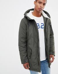 Brave Soul Parka Jacket With Faux Fur Trim Hood Brave Soul Fleece Lined Hooded Parka Jacket Asos Hooded Parka Hooded Parka Jacket Parka Jacket