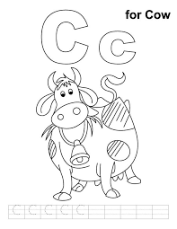 C For Cow Coloring Page With Handwriting Practice Alphabet Coloring Pages Letter C Coloring Pages Cow Coloring Pages