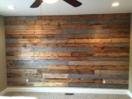 Wood Wall In Our Bedroom That We Made With Stained 2x6 Boards Wood Feature Wall Timber Feature Wall Wood Plank Walls