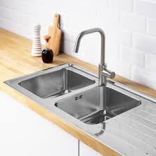 All four corners are square, similar to a box. Vattudalen Inset Sink 2 Bowls With Drainboard Stainless Steel Ikea Kitchen Sink Design Inset Sink Sink