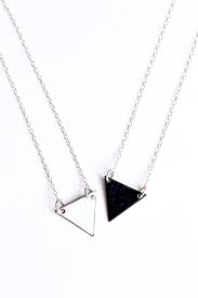 Black And White Jewelry Black And White Necklace In Geometric Triangle Design 2 Matching Necklaces Best Friend J Triangle Necklace Black And White Necklaces Black And White Earrings