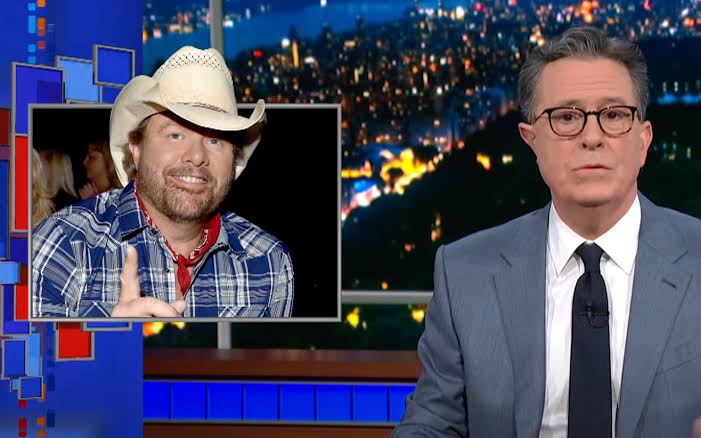 Watch Stephen Colbert Bid Farewell to Toby Keith: 'One of the Greats'