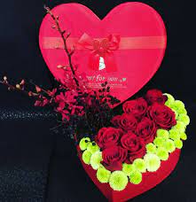Just for you a traditional bouquet of mixed pink flowers including roses, carnations, lisianthus, antirrhinum and chrysanthemums, packaged for we can deliver flowers in a vase, add one at the checkout before completing your order. Just For You Red Heart Box Flowers In Jordan Delivery Send Orchids Flowers