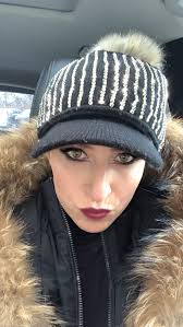 Black Rhinestone Hat With Lid, Faux Fur Pom, Fleece Lining, Winter Ski Hat,  Ice Skating, Cap, Knit, Beanie, Winter Hat, Valentines Day, Snow