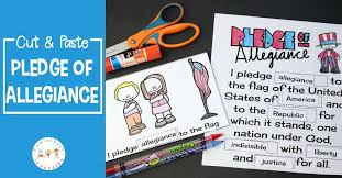 A fun and educational way for children to learn the pledge in the classroom or at home. Cut And Paste Pledge Of Allegiance Words Printable