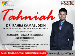 See more of fakulti sains sosial dan kemanusiaan ukm on facebook. Ukm Malaysia On Twitter Tahniah Diucapakan Kepada Dr Rahim Kamaluddin Kerana Telah Memenangi Anugerah Bitara Psikologi Kriminologi Sempena Seminar Pengurusan Sumber Manusia Dan Psikologi Kementerian Dalam Negeri Tahun 2019 Tahniahukm Ukm