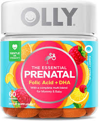 Amazon Com Olly The Essential Prenatal Gummy Multivitamin 30 Day Supply 60 Gummies Sweet Citrus Folic Acid Vitamin D And Omega 3 Dha Chewable Supplement Health Personal Care