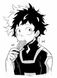 Midoriya Deku Izuku Eating Popsicle Cute Text My Hero Academia Hero My Hero Boku No Hero Academia