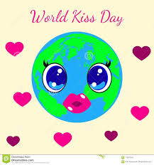 Hoy es el día internacional del beso. Dia Del Beso Del Mundo 6 De Julio Estilo De Kawai Ojos Y Labios Tierra Del Planeta Corazones O Stock De Ilustracion Ilustracion De Pink Tierra 118873427
