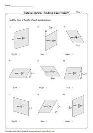 Find The Base Or Height Of Parallelograms Fractions Parallelogram Finding Area Area And Perimeter