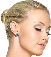 Amazon.com: 15.6 CTW 14K Solid White Gold Many Tomorrows Blue Topaz Diamond  Earrings: Stud Earrings: Clothing, Shoes & Jewelry
