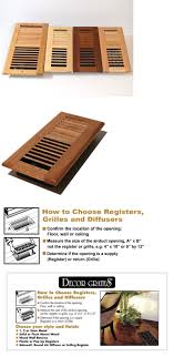 Decor Grates Floor Register Solid Wood Natural Air Vent Louvered 4x12 4x14 Floor Registers Solid Wood Wood Sealer