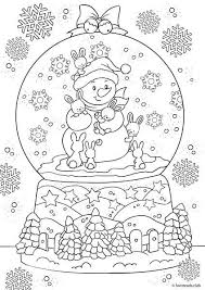Snowman In A Snow Globe Christmas Coloring Pages Christmas Coloring Sheets Christmas Colors