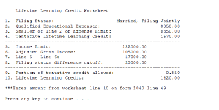 What you need to remember here is this: It2051229 Life Time Learning Credit