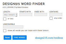 design215 word finder find and unscramble words