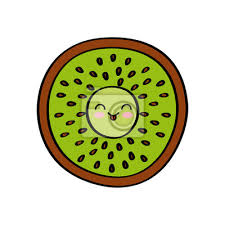 Die wände zu verschönern geht ganz leicht: Kawaii Kiwi Obst Symbol Auf Weissem Hintergrund Buntes Design Fototapete Fototapeten Emoticons Anime Gesichts Myloview De