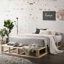 Classic metal platform bed frame with steel slat support, queen. Wooden Platform Bed Frame Base King Bunnings Australia