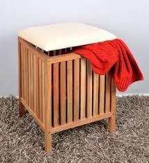 Tabouret Avec Coussin Pour Le Sauna Salle De Bains Panier A Linge En Bois De Noyer Massif Amazon Fr Cuisine Maison Moveis De Pallets Moveis Arrumacao