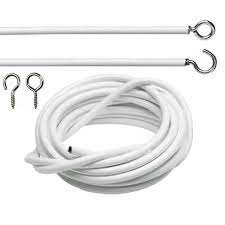 Use Net Curtain Hook Cord To Mount Voiles Or Net Curtains For A Headboard Effect Curtain Wire Net Curtains White Windows