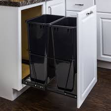 Then remove the basket and drill holes into the floor of the cabinet. Double 50 Quart Trash Can Pullout All Cabinet Parts