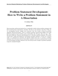 The present article describes a qualitative study of the career development of 18 prominent you might be wondering how a research paper purpose statement is different from a problem. Pdf Article Research Methods And Strategies Problem Statement Development How To Write A Problem Statement In A Dissertation