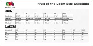 13 Fruit Of The Loom Size Chart T Shirt Fastyetitees Size