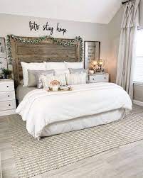 30 Gorgeous Farmhouse Bedroom Remodel Ideas On A Budget Farmhouse Style Master Bedroom Small Master Bedroom Rustic Master Bedroom
