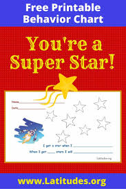 Free Behavior Chart Super Star Acn Latitudes