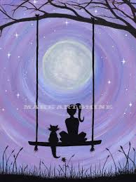 A Girl And Her Cat Fine Art Print Digital Download Etsy In 2021 Original Canvas Painting Art Drawings Canvas Painting