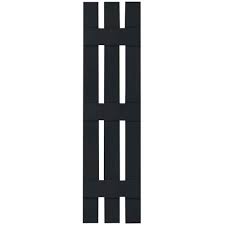 Ekena Millwork 12 In X 70 In Lifetime Vinyl Custom Three Board Spaced Board And Batten Shutters Pair Black Board Batten Shutters Board Batten Exterior Vinyl Shutters