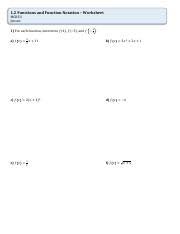 Functions and function notation worksheet august 1, 2019 some of the worksheets below are functions and function notation worksheet, solve problems using function notation, graphing relationships, writing and evaluating functions, evaluating functions and solving function equations, … 1 2 Worksheet Pdf 1 2 Functions And Function Notation U2013 Worksheet Mcr3u Jensen 1 For Each Function Determine 4 U22125 And U2212 A 11 Course Hero